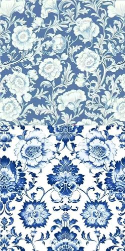 4"x4"200pcs Cotton Fabric Squares for Sewing Quilting Supplies-Blue Floral