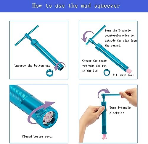 Stainless Steel Clay Extruder Sugar Paste Extruder Cake Fondant Decorating Tool Set Ceramics & Pottery Clay Extruders Mixers & Presses (Blue)