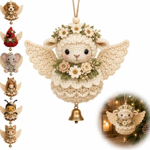 JMHKKUJ Animal Angel Crochet Ornament DIY Kit, DIY Yarn Hanging