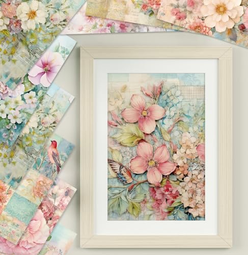 YASMEN Flowers Scrapbook Paper Pad, 6x6 Single-Sided Valentine Cardstock Paper Pad for Card Making, Journals, Planner, DIY Envelopes, Greeting Cards, Decorative Art Craft -24 Sheets