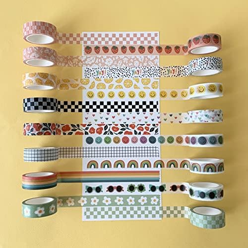 16 Rolls Washi Tape Set for Journaling, Scrapbooking & Decorative Crafts