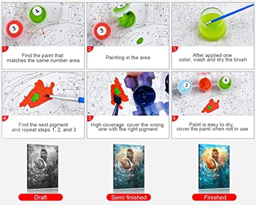 TUMOVO Paint by Number for Adults Jesus Paint by Numbers Christ Religion Paint by Number Kits Adult Paint by Numbers Blue Ocean Bible Oil Painting Paint-by-Number Kits, 16"x20", Frameless