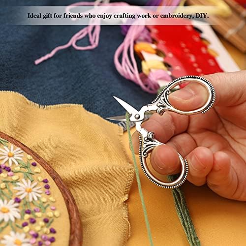 SHWAKK Little Embroidery Scissors, Vintage Sewing Craft Tool Flower Pattern