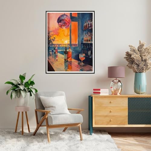 Paint by Numbers Kit for Adults,Vintage Cocktail Adult Paint by Number Kits on Canvas Without Frame,DIY Acrylic Paint Kit Arts and Crafts for Adults,Easy Paint for Canvas Painting for Decor 16x20inch