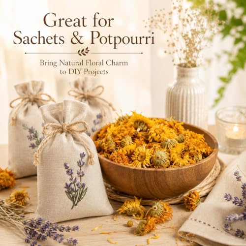 Sukh 6oz Dried Calendula Flowers Bulk - Natural Marigold for Soap Making