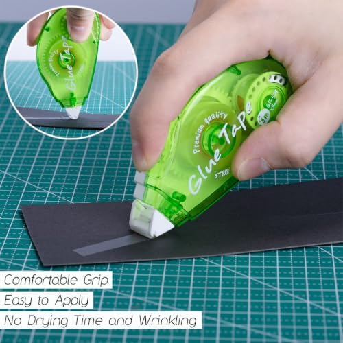XUXU 12 Pack Double Sided Tape Roller Scrapbook Tape | Permanent Adhesive Tape Dispenser Runner for Crafts and Arts Projects Photo-Safe