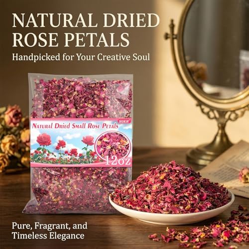 Sukh 12oz Dried Rose Petals - Red Pink Flower Petals for Soap Candle Crafts