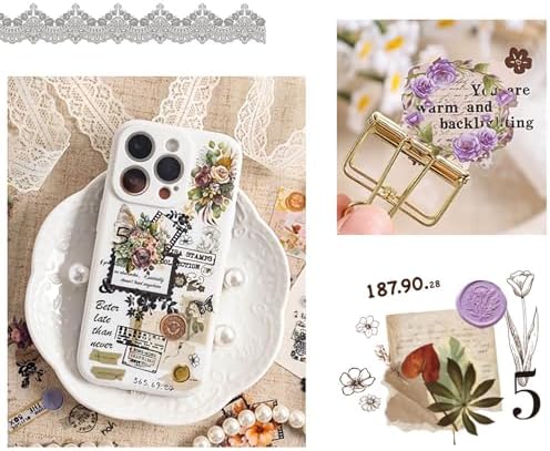 309 Pcs/24 Sheets Stickers for Scrapbooking,Scrapbook Flower Stickers for Scrapbooking Art Journal Bullet Journal Accessories