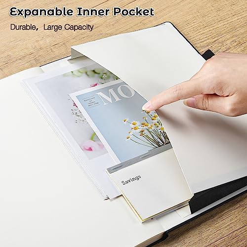 Blank Notebook, Hardcover Sketchbook, Leather Unlined Journal for Women Men