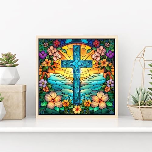 Christian Diamond Art Kit for Adult-Cross Diamond Painting Wall Art 14x14IN