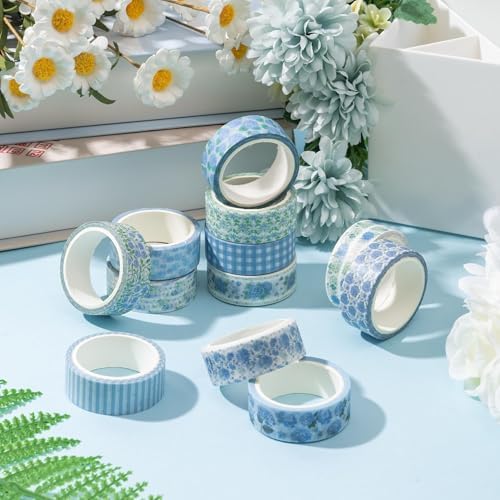 12 Rolls Watercolor Hydrangea Washi Tape forSpring Arts DIY Craft