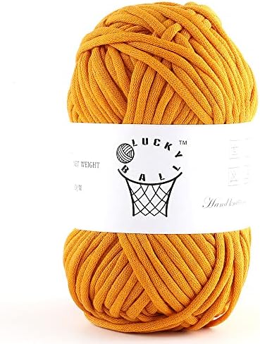 100g Yarn for Crocheting and Knitting,66yds/60m Cotton Yarn for Beginners,Cotton-Nylon Acrylic Blend Yarn for Beginners Crochet Kit Making(Pumpkin Yellow)