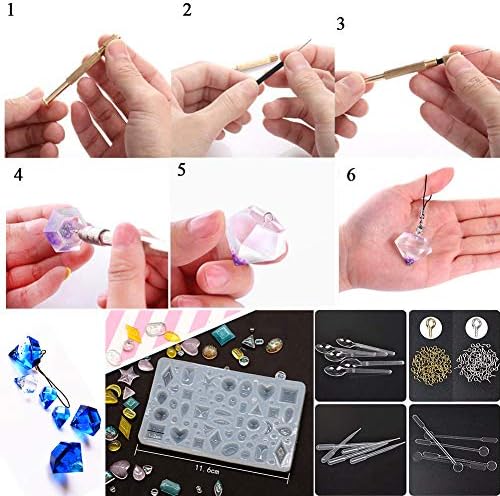 EuTengHao 229Pcs DIY Jewelry Casting Molds Tools Set More Than 120 Designs Contains 8 Silicone Jewelry Resin with 70 Designs,1 Earring Molds with 25 Designs,2 Necklace Bear Molds,3 Diamonds Mold