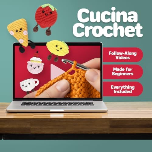 Cucina Crochet Kit for Beginners, 5 Italian Food Amigurumi Projects