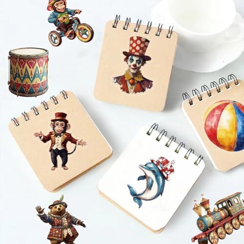 50 Pcs Vintage Carnival Circus Scrapbook Clear Stickers