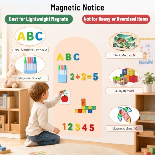 Arch Magnetic Wall Decal 39.3x17.5 Inch Milk Tea Magnetic Chalk Board Sticker Magnet Chalkboard for Wall Peel and Stick Self Adhesive Blackboard Multifunctional for Playroom Home