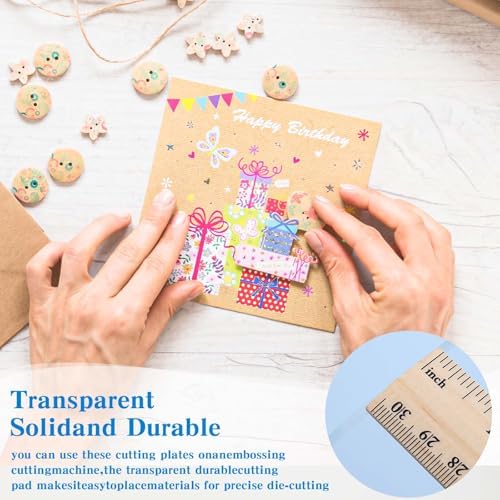 8 Pcs Clear Acrylic Cutting Pads, 8.7x6.1x0.1 Inch Transparent Die Cutting Plates for Embossing Machines, Cuttings Mats for Machines & Craft Pads for Card Making Scrapbooking