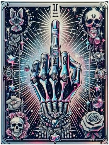 Skull Diamond Art Kits for Adults, Cool Diamond Painting Kits 12x16 Inch | Diamond Painting Kits for Adults Beginners, Gem Art, 5D Full Drill, DIY Arts and Crafts for Gift Home or Decor