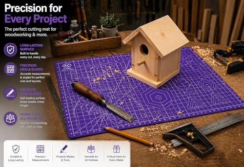 KC GLOBAL A3 (19"x13") Professional Grade Self-Healing Cutting Mat (Purple) - Odor-Free, Double-Sided, Eco-Friendly, Non-Slip, Premium Desk mat for DIY, Crafting, Model Building,and Art Projects
