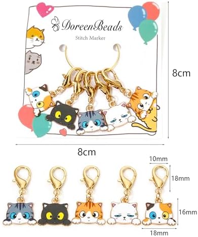 DoreenBeads Cat Stitch Markers for Crocheting and Knitting
