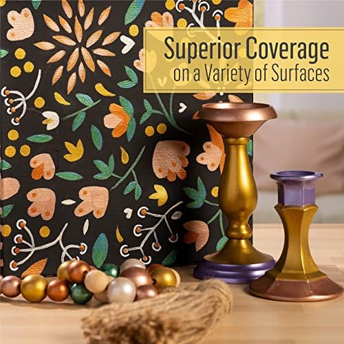 FolkArt Acrylic Paint in Assorted Colors (8 oz), Pure Gold, (Pack of 2)