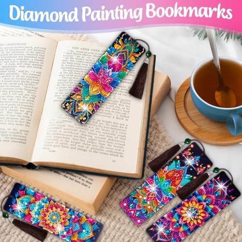 Wivico 6Pcs Diamond Painting Art Bookmarks Kits, Pearl Art Kits for Adults.