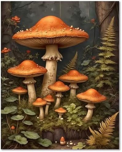 Mushroom Paint by Number for Adults, Paint by Numbers Kit for Adults 16x20