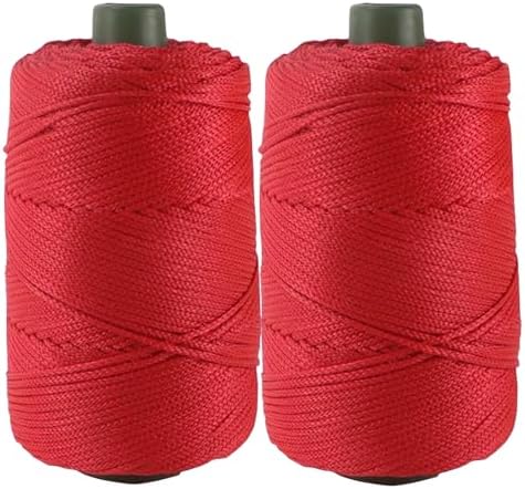 400gram Art Yarn Cord Red Polyester Yarn Macrame Knitting Crocheting DIY Bags Crochet Basket Summer Hat Craft Cord 3mm Macrame Cord Rope 438yds 1314 Feet