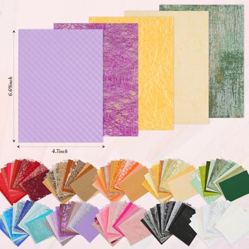 160 Sheets Textured Scrapbook Paper and Mesh Fabric Assorted Set
