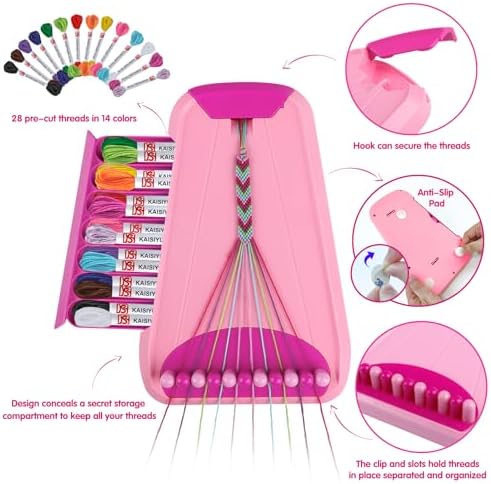 Maynacs Friendship Bracelet Making Kit for Girls 8-12, 28 Pre-Cut Threads