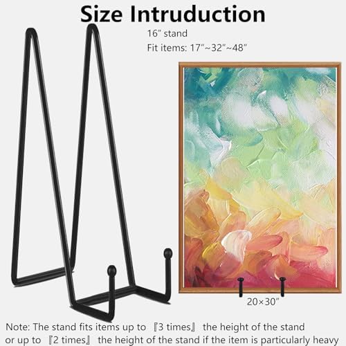 IBosins 5-Pack 16-Inch Plate Holder Display Stands Black Metal Frame Stand