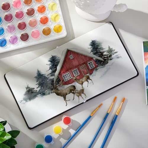 5.5in Watercolor Sketchbook Journal Square Watercolor Notebook Black