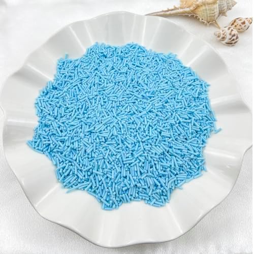 150g Fake Sprinkles Resin Sprinkles Clay Sprinkles Fake Candy Sprinkles Polymer Sprinkles Polymer Clay Slices for Resin Nail Slime Scrapbook DIY Art Crafts Making(232-light Blue)