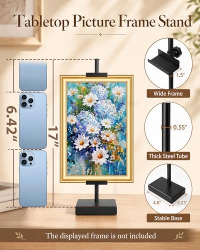 AZEAM 17" Adjustable Tabletop Easel Stand, Black Picture Easels for Display