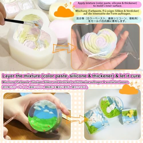 Silicone Pigment Paste 8-Color Taba Squishy Kit Mold Maker Basic Colors
