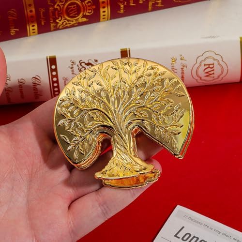 Vintage Plant Metal Bookmark Clips - Tree of Life/Tulip/Ginkgo Leaf Journal Clips, Traveler's Notebook Accessories, an Ideal Gift for Book Lovers and journaling Enthusiasts (Tree of Life Style B)