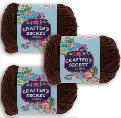 Hobby Lobby Crafter's Secret Yarn, 03 Brown, Set of 3