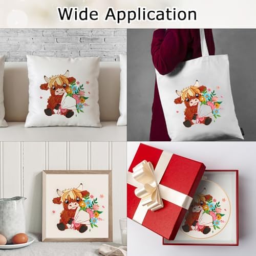 Nuberlic Highland Cow Embroidery Kit for Beginners