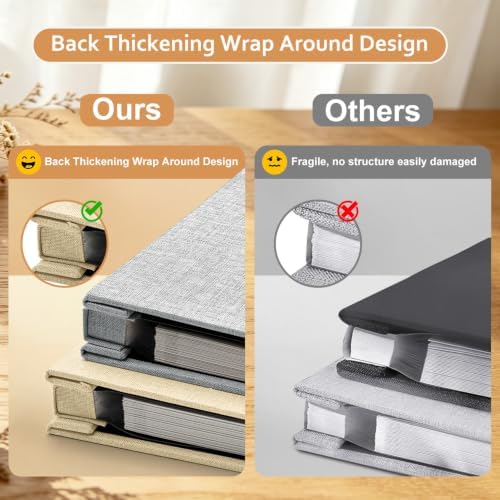 Photo Album Self Adhesive Scrapbook, 13"x12.6" 60 Pages/ 30 Sheets Large Photo Book for 4x6, 8x10 Pictures, DIY Album for Baby Wedding Family Travel Birthday