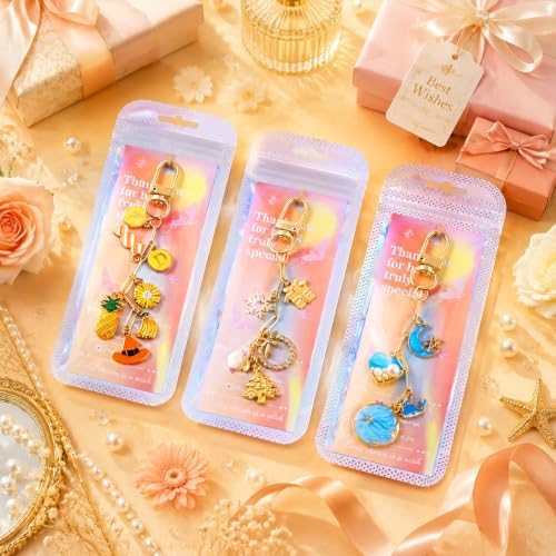 Wurosi 32pcs Paperclip Keychain Making Kit,Key Ring Swivel Snap Hook Chains