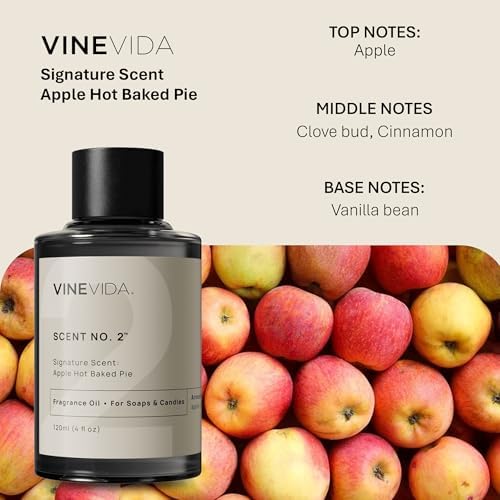 VINEVIDA [4oz] Apple Hot Baked Pie Fragrance - Fall Scents for Candle Making - Essential Oils