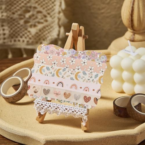 Boho Washi Tape Set 10 Rolls Cute Masking Graphic Floral Pattern Decorative Tapes for Arts, DIY Crafts, Journals, Planners, Scrapbook, Wrapping (Warm)