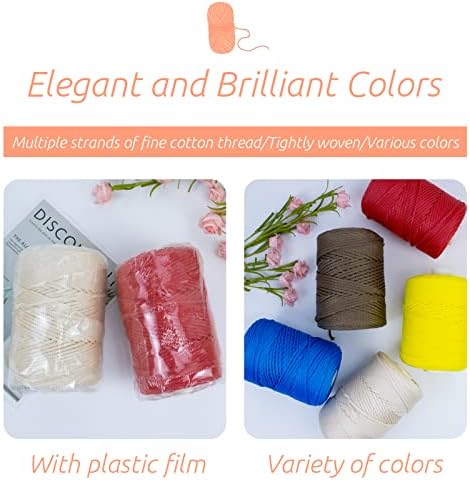 Polyester Macrame Cord 3mm x 185yards, Braided Macrame Cord Polypropylene Silk Cord, Crochet Bag Polyester Yarn for Crocheting, Bag, Wall Hangings, Rug, DIY Crafts (Light Brown)