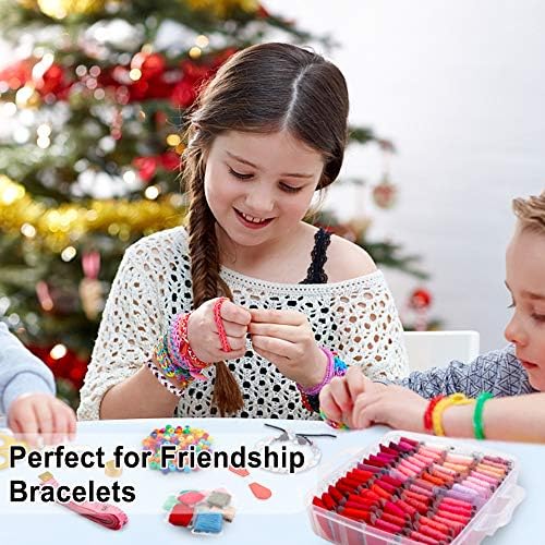 INSCRAFT 403 Pack Embroidery Kits for Adults, 250 Colours Embroidery Threads, Cross Stitch Kits for Beginners Bracelet and Craft Making, 153 Pcs Cross Stitch Tool, 4-Tier Transparent Craft Storage Box
