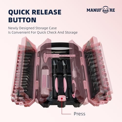 MANUFORE 34pcs Large Exacto Knife Set Craft Precision Knife Set Pink