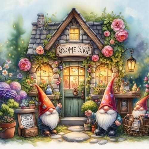 Gnome Shop Diamond Art Kits for Adults,Diamond Painting Kits for Beginner
