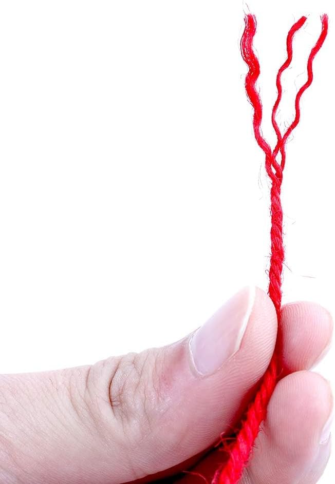 KINGLAKE Natural Jute Twine - 328 Feet, Durable Packing String, Arts & Crafts Gift Twine, Red