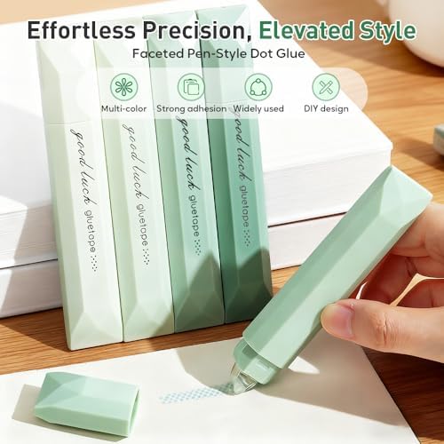 Double Sided Tape Pens, Double Sided Tape Roller, D𝐨uble Si𝐝ed Glue Pen, Office Adhesive Tape for Scrapbooking, Gift Wrapping, Photo Mounting, School Office & Crafts (Pink)