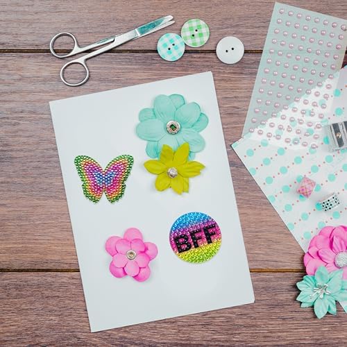 StickerBeans® Rhinestone Stickers – I Love Music Sticker Pack, 2” x 2” Unique Sparkly Cut-to-Shape for Collecting, Trading, Decorating Laptops, Phone Cases, Scrapbooks - Kids, Teens, Adults