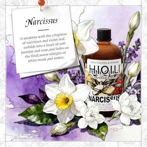 HIQILI Narcissus Fragrance Oil for Diffuser, Candle & Soap